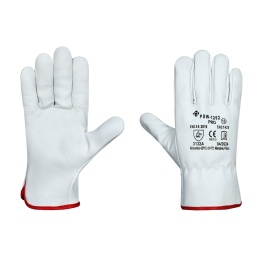 PSW-1202 Pro Rękawice całoskórzane z bydlęcej skóry licowanej, białe