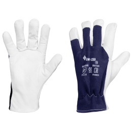 PSW-1259 Skórzane rękawice robocze biało-granatowe
